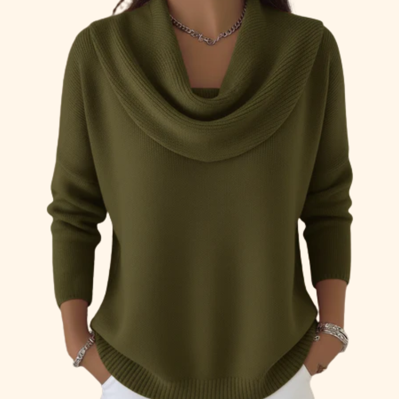 Daphne - Drape Neck Pullover Sweater