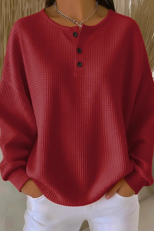 Livia - Waffle Knit Henley