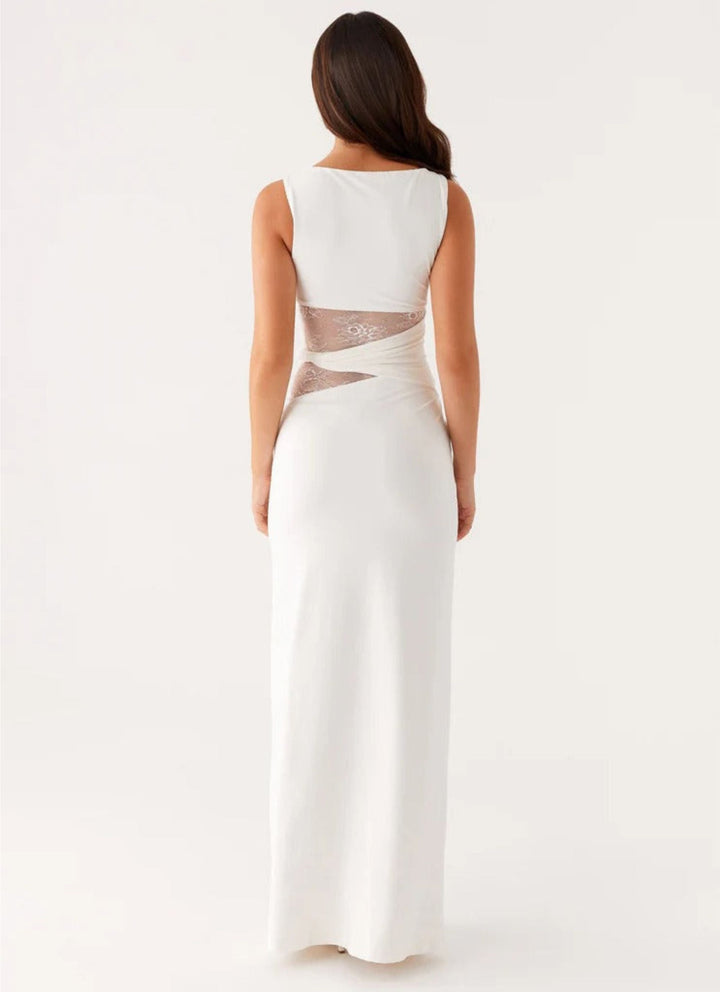Quinn - Maxi Dress with Sheer Lace Waist Detail