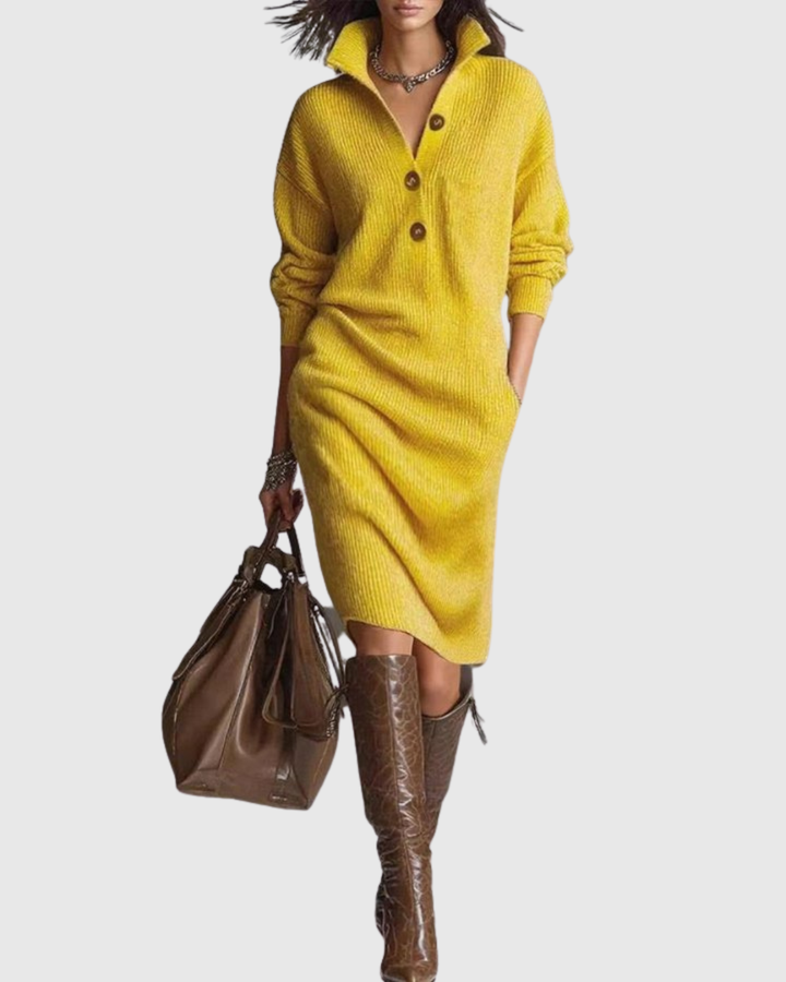 Arianell - Warm Knit Midi Dress, Elegant and Comfortable