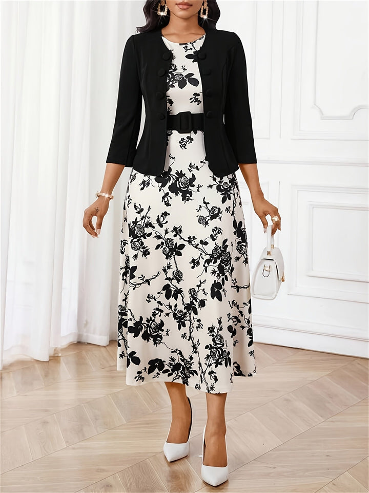 Shannon - Printed Belted Two-Piece Set