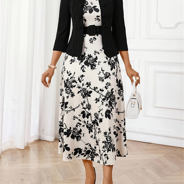 Shannon - Printed Belted Two-Piece Set