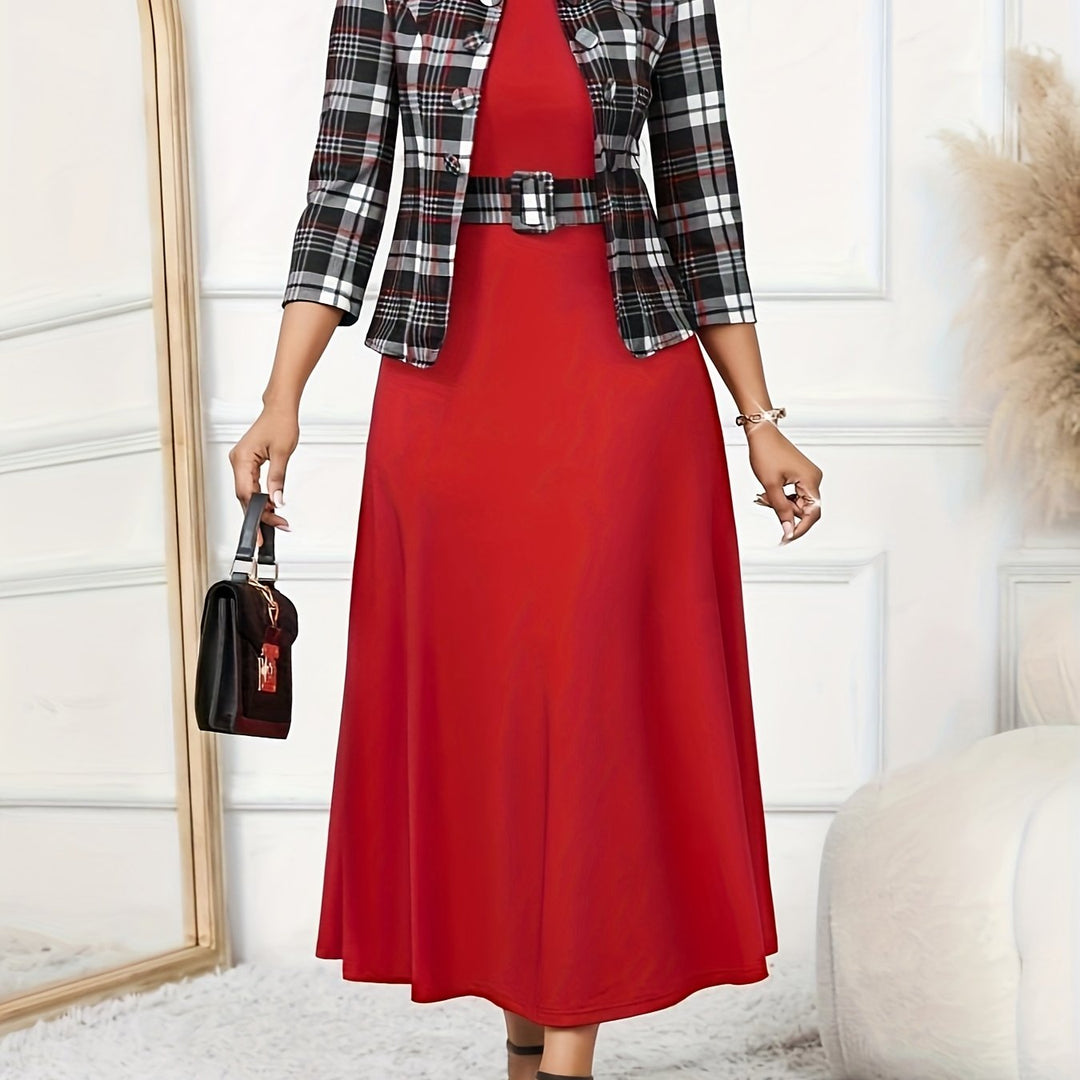 Shannon - Printed Belted Two-Piece Set