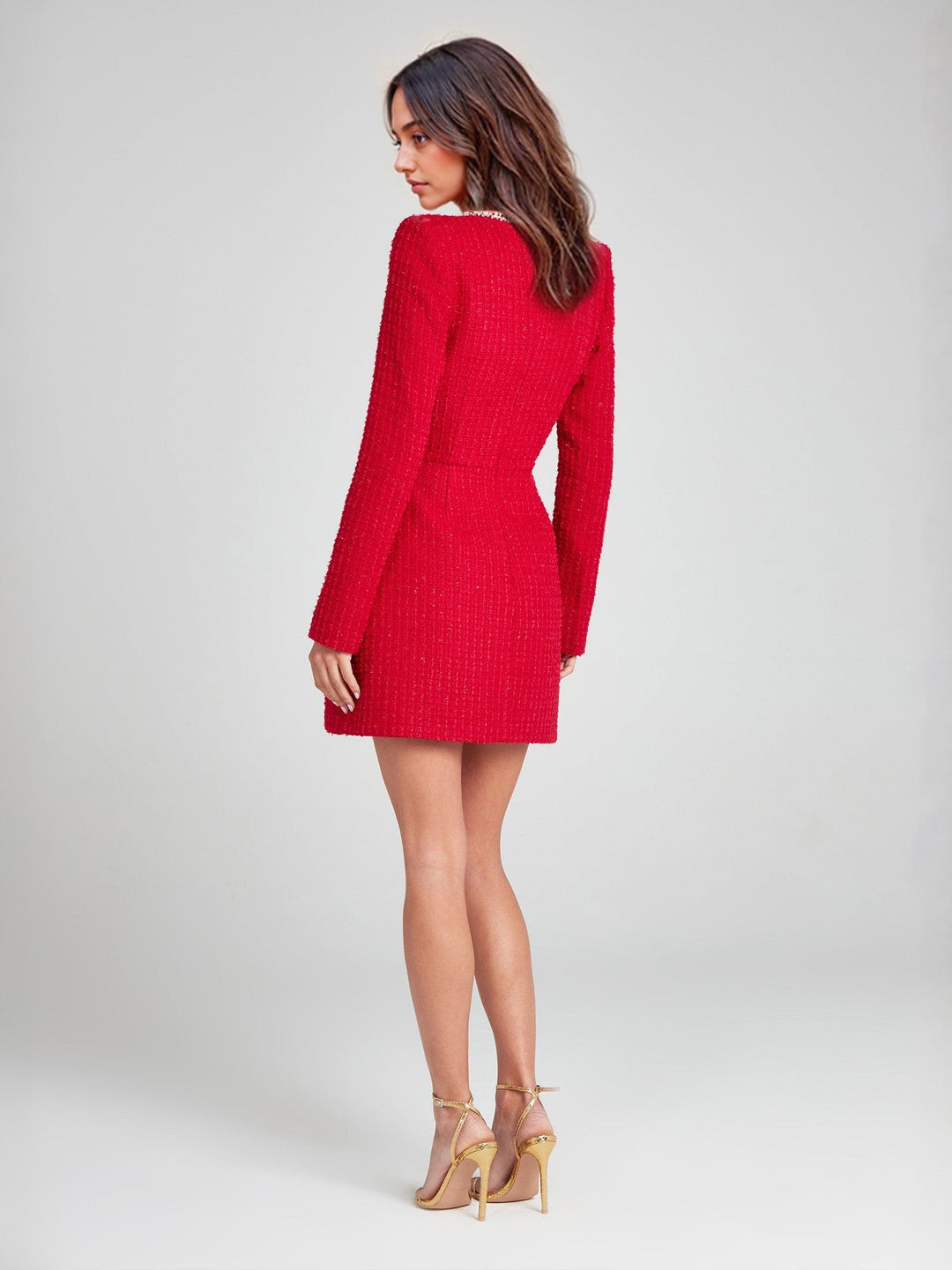 Zyra -Tweed Dress with Square Neckline