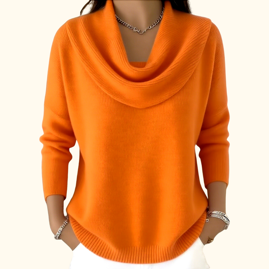 Daphne - Drape Neck Pullover Sweater