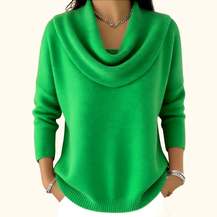 Daphne - Drape Neck Pullover Sweater