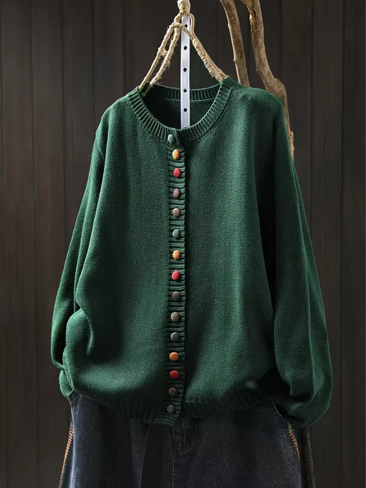 Ellen - Colored Button Cardigan