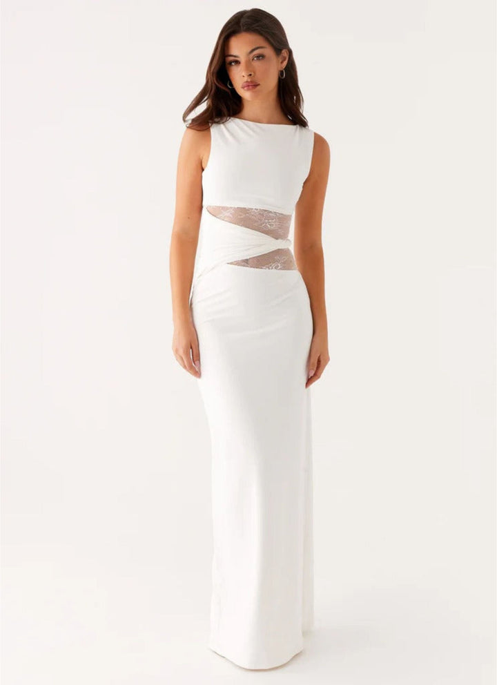 Quinn - Maxi Dress with Sheer Lace Waist Detail