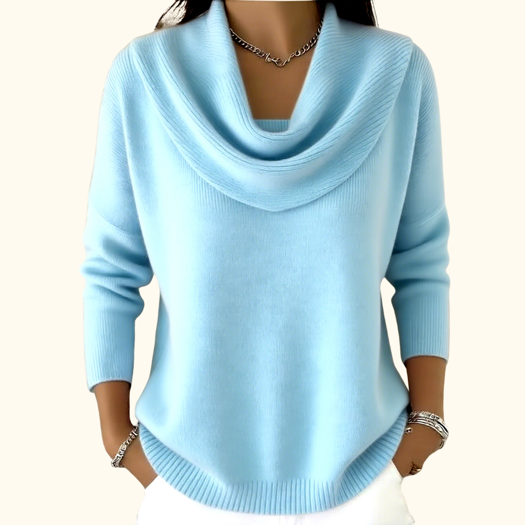 Daphne - Drape Neck Pullover Sweater