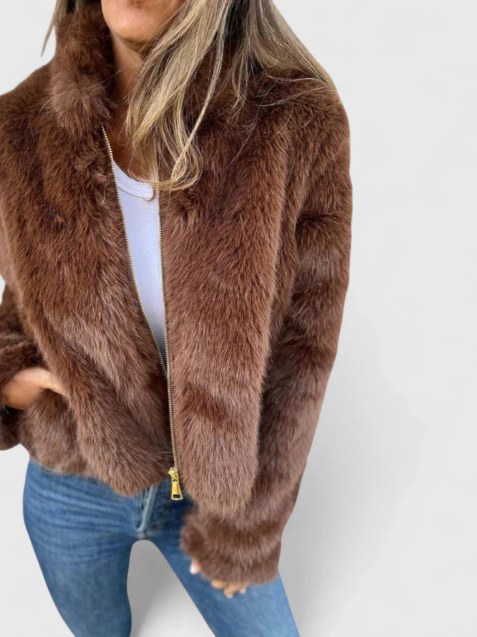 Cassia - Stylish Turtleneck Zipper Casual Jacket