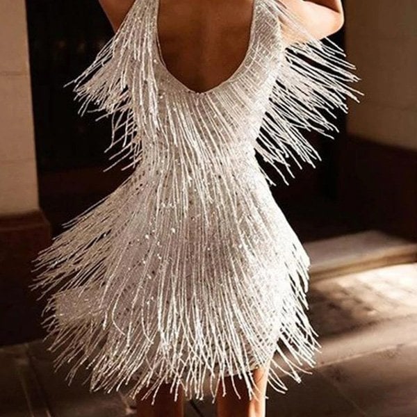 Thea - Dazzling Fringe Party Dress