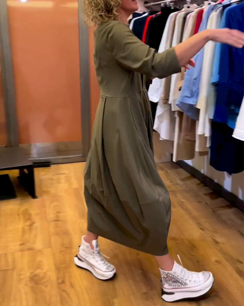 Veronica - Elegant Dress with Round Neck and 3/4 Sleeves