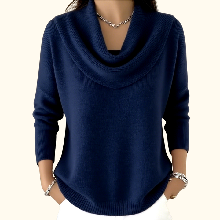 Daphne - Drape Neck Pullover Sweater