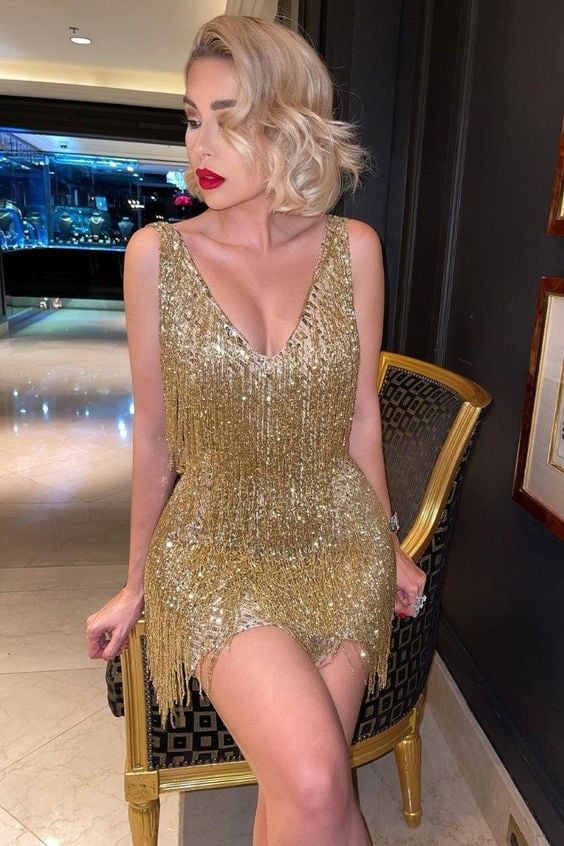 Thea - Dazzling Fringe Party Dress