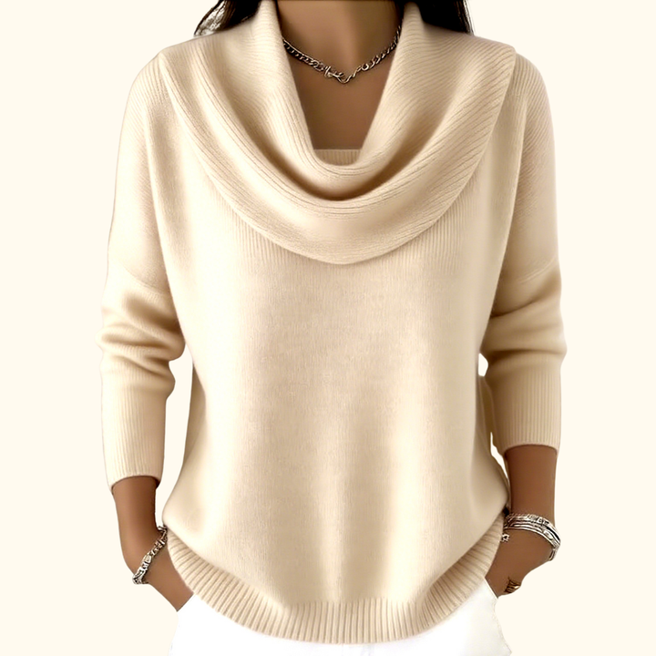 Daphne - Drape Neck Pullover Sweater
