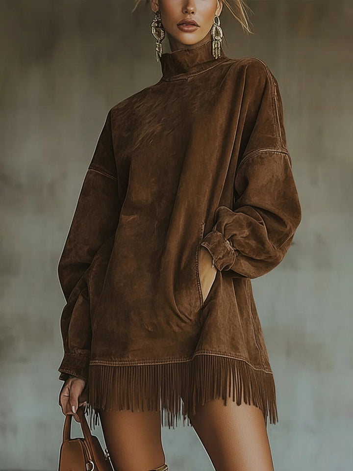 Lyris - Cozy Fringe Dress