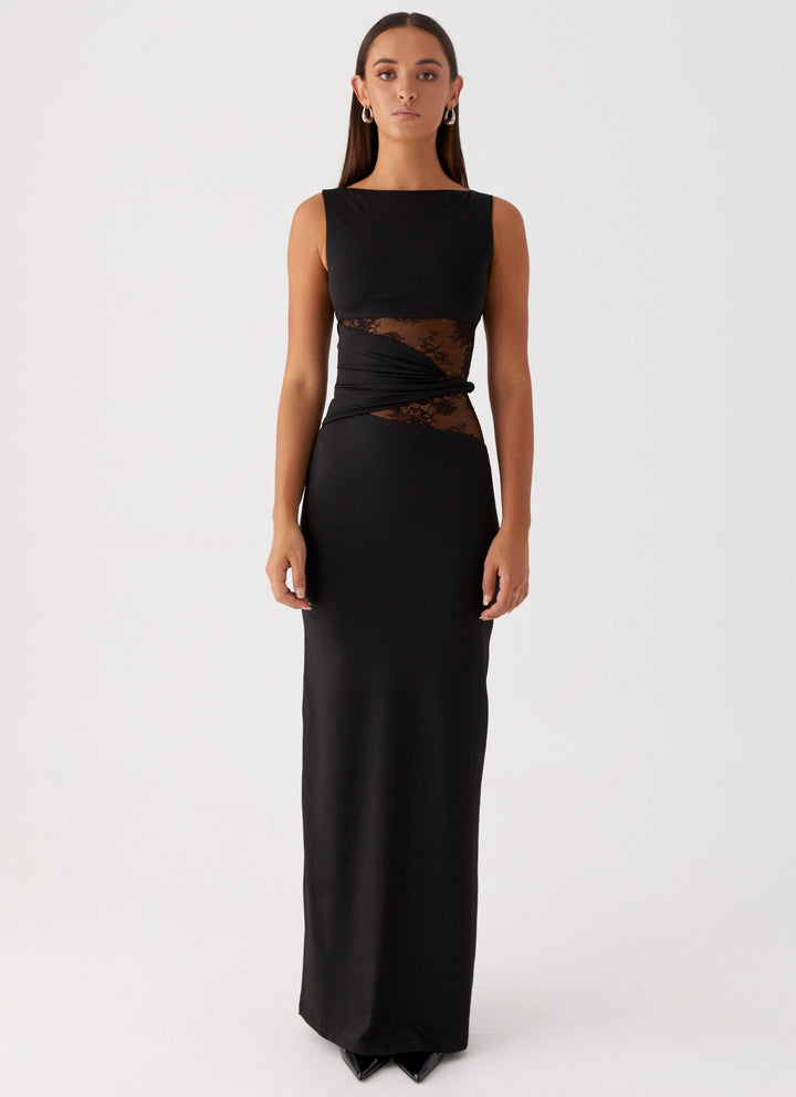 Quinn - Maxi Dress with Sheer Lace Waist Detail