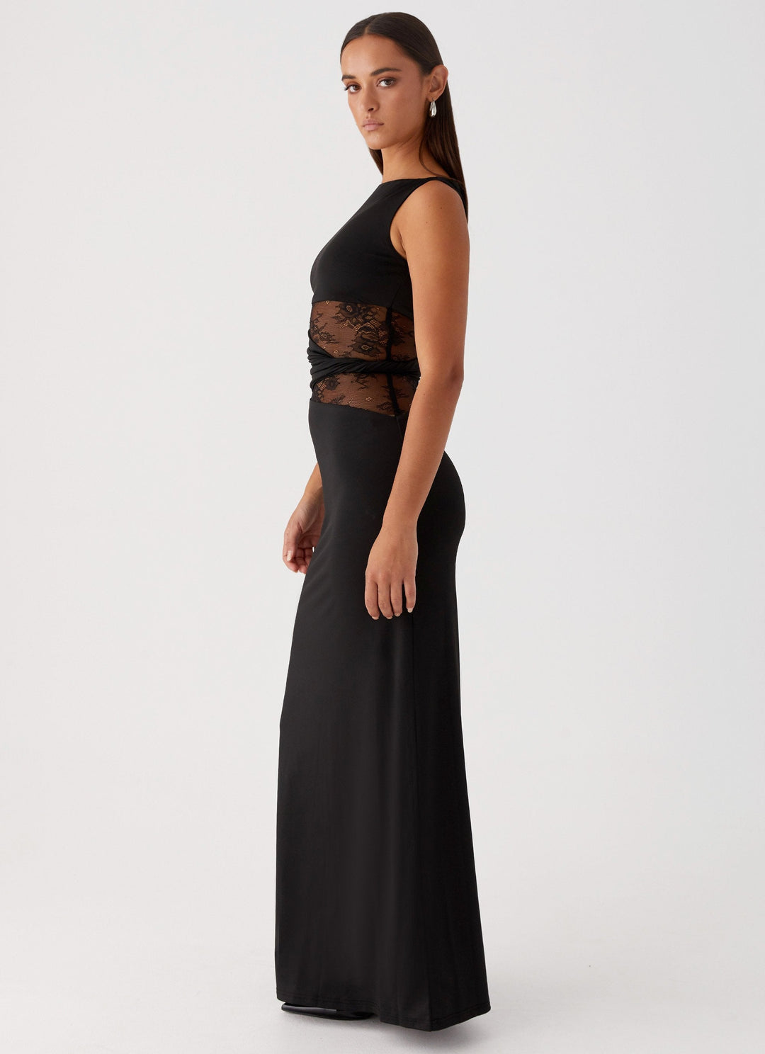 Quinn - Maxi Dress with Sheer Lace Waist Detail