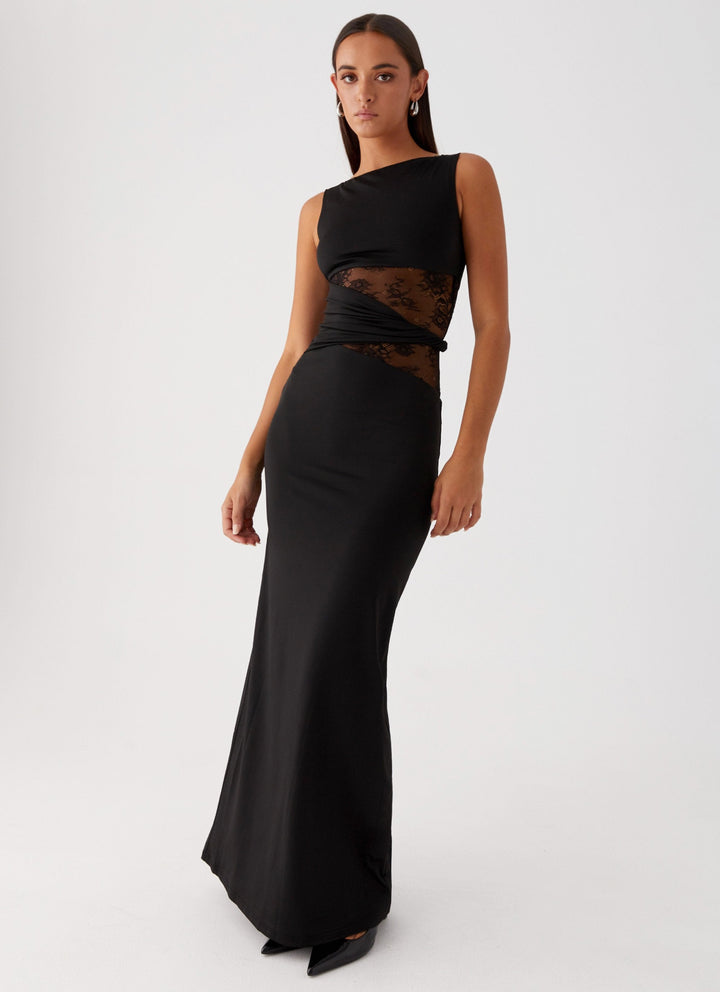 Quinn - Maxi Dress with Sheer Lace Waist Detail