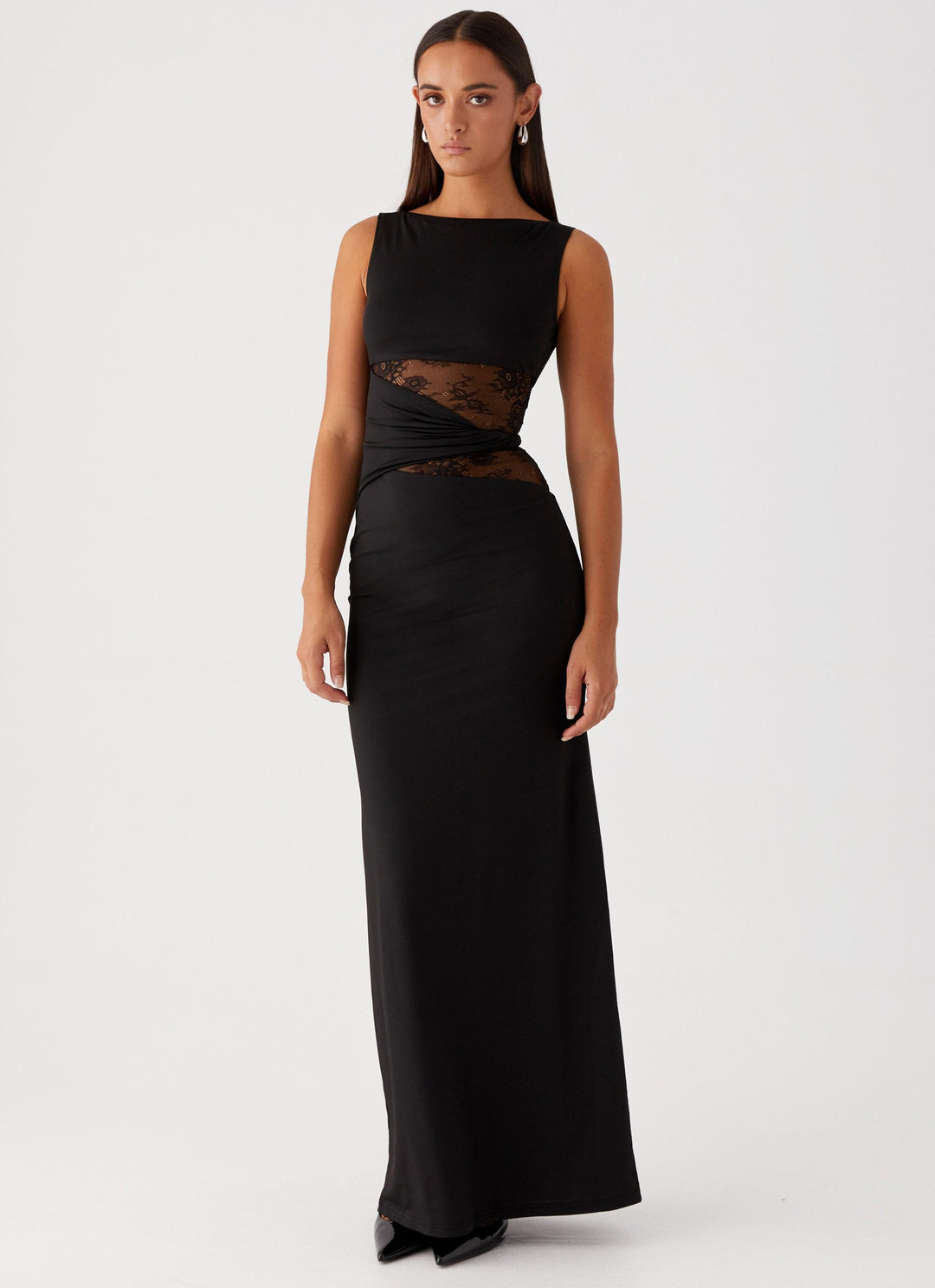 Quinn - Maxi Dress with Sheer Lace Waist Detail