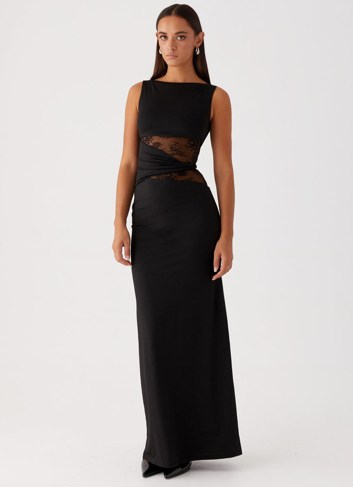 Quinn - Maxi Dress with Sheer Lace Waist Detail