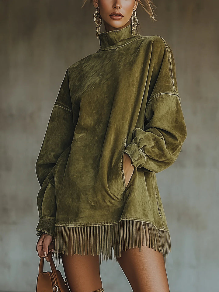 Lyris - Cozy Fringe Dress