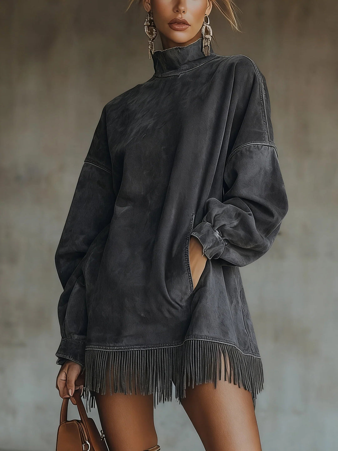 Lyris - Cozy Fringe Dress