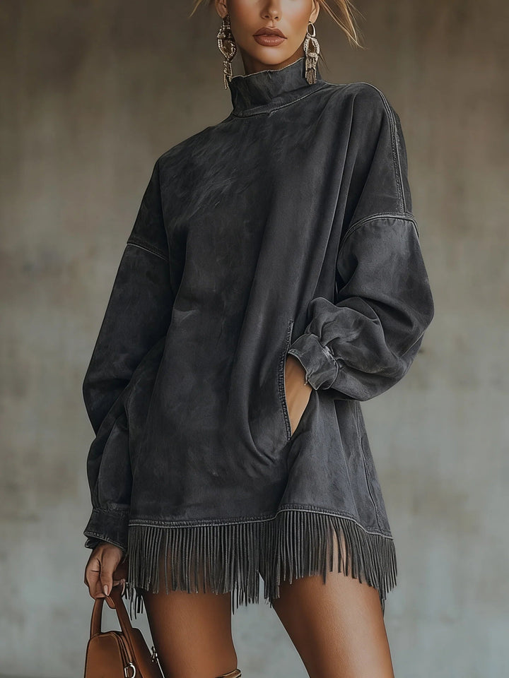 Lyris - Cozy Fringe Dress
