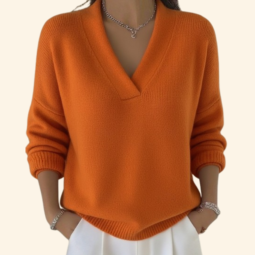Faye - Relaxed V-Neck Sweater