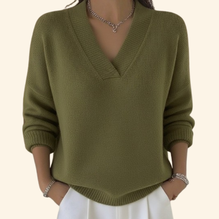 Faye - Relaxed V-Neck Sweater