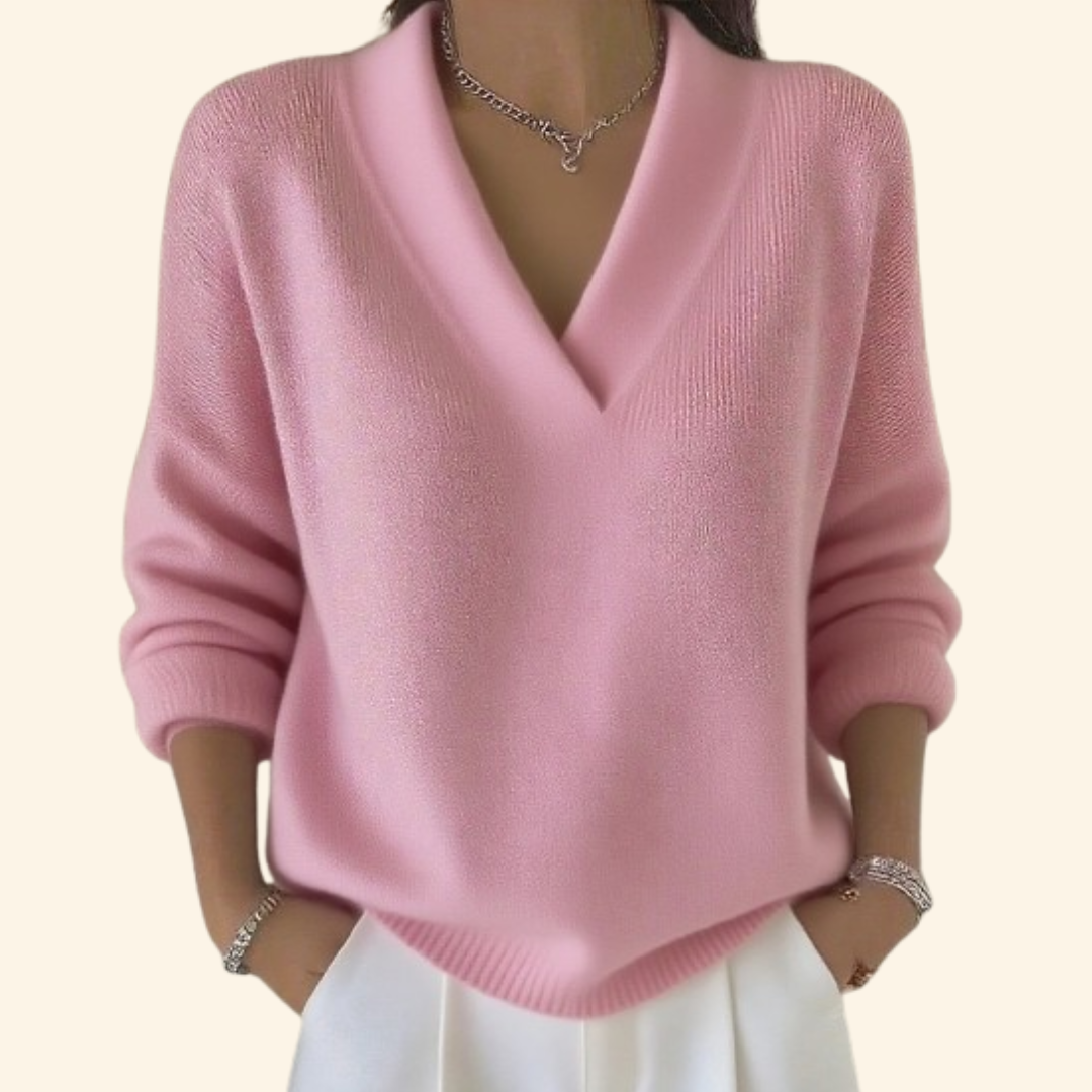 Faye - Relaxed V-Neck Sweater