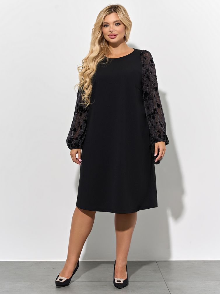 Mary – Classic Black Dress with Statement Sleeves