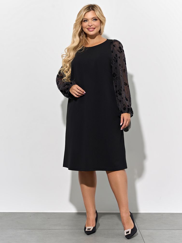 Mary – Classic Black Dress with Statement Sleeves