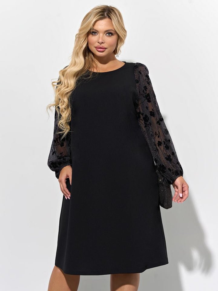 Mary – Classic Black Dress with Statement Sleeves