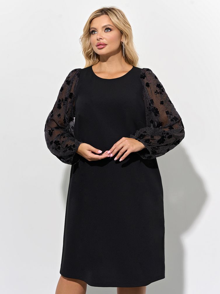 Mary – Classic Black Dress with Statement Sleeves