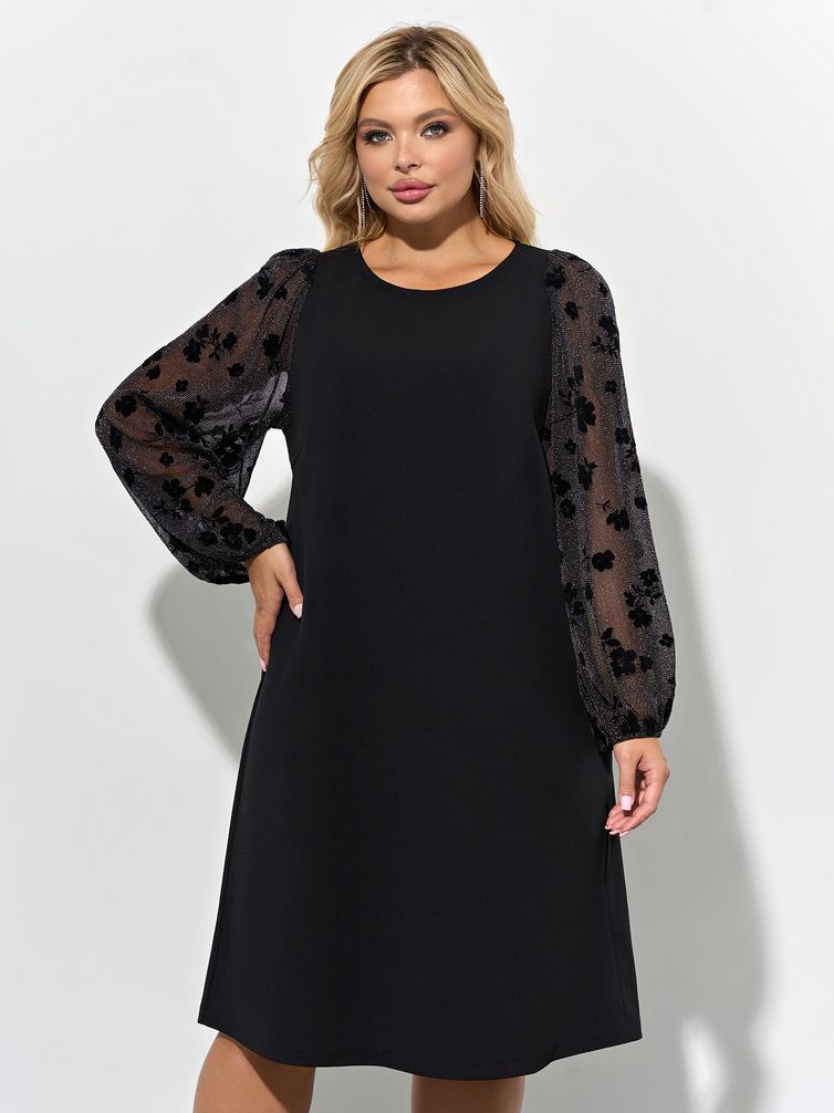 Mary – Classic Black Dress with Statement Sleeves