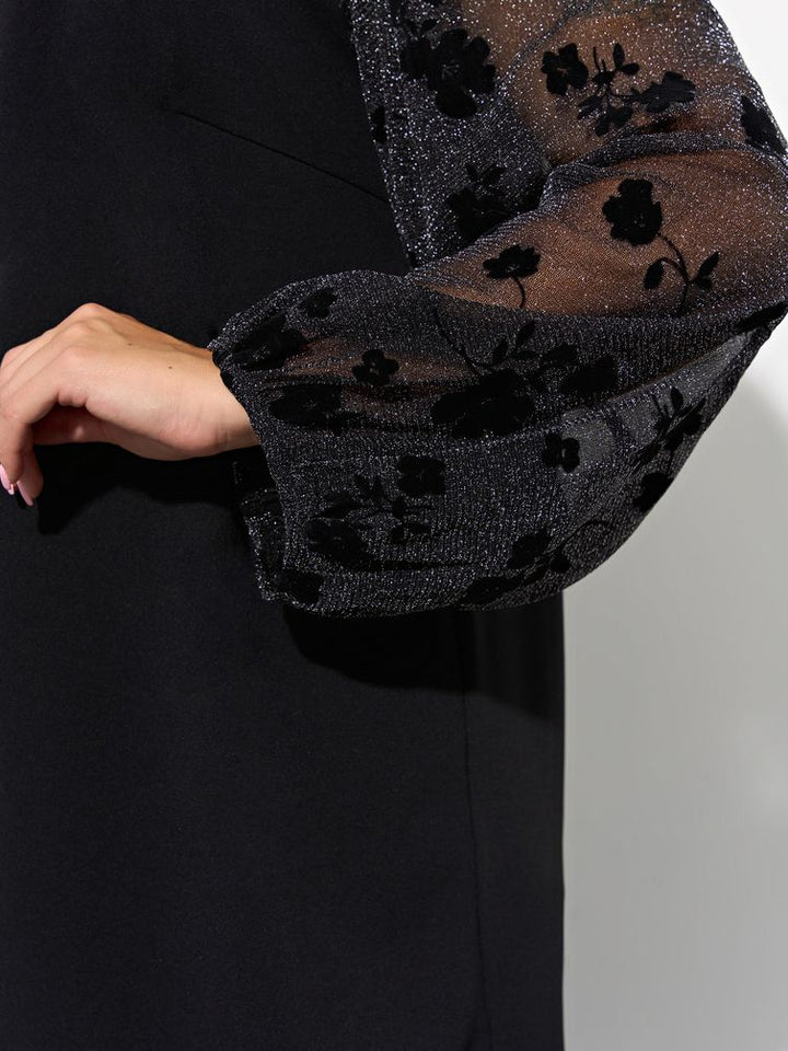 Mary – Classic Black Dress with Statement Sleeves