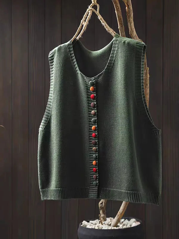 Rosalie - Colored Button Knit Vest