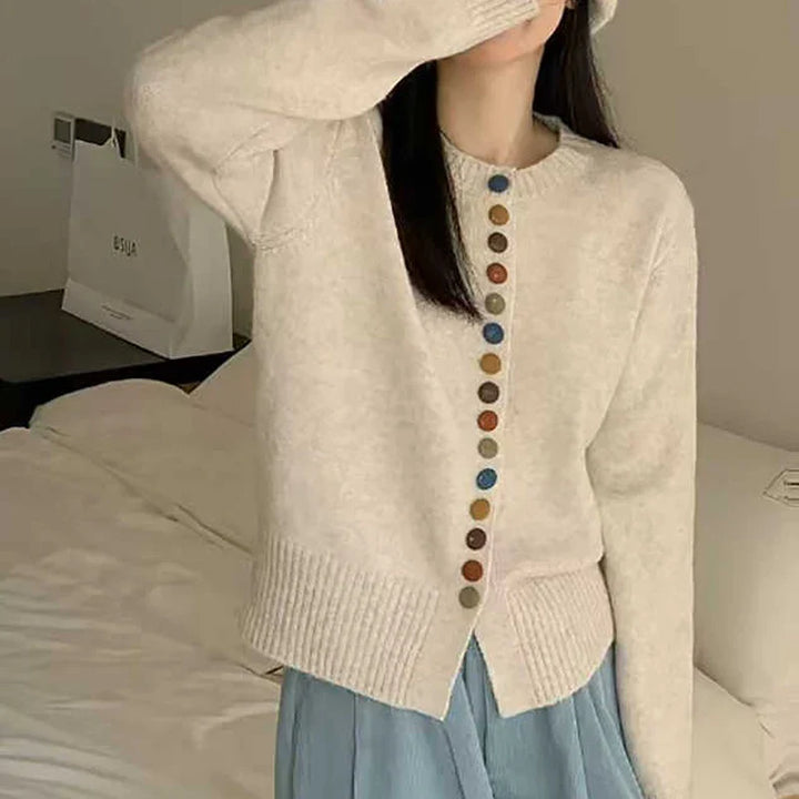 Fiona - Colored Button Cardigan
