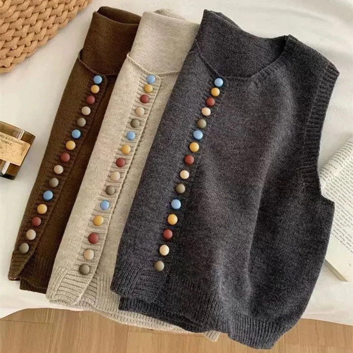 Diane - Colored Button Knit Vest