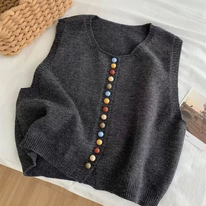 Diane - Colored Button Knit Vest