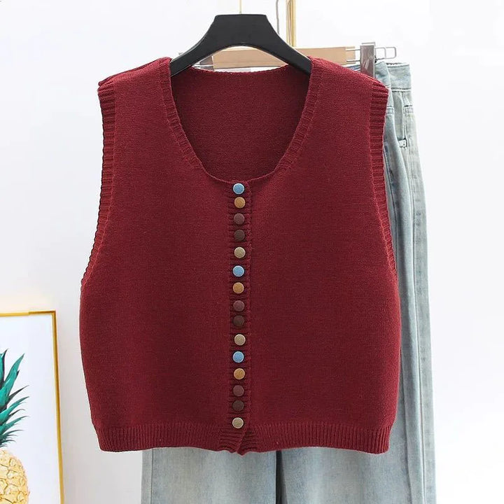 Diane - Colored Button Knit Vest