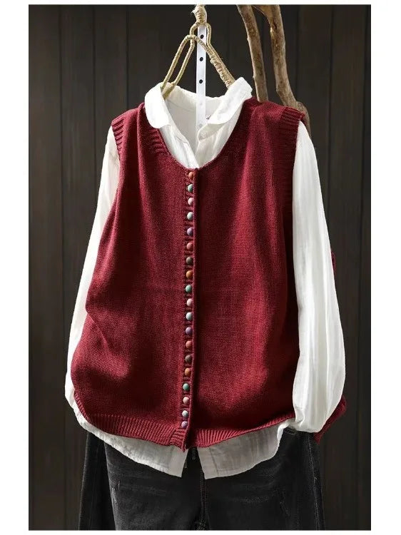 Rosalie - Colored Button Knit Vest