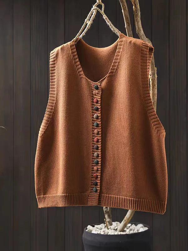 Rosalie - Colored Button Knit Vest