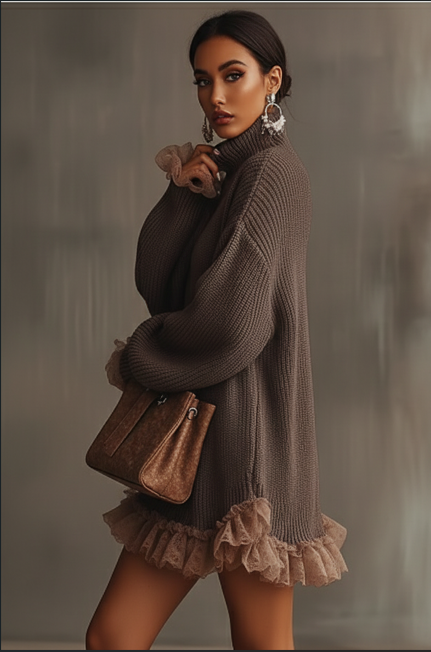 Sabrina - High-Neck Ruffled Mini Dress