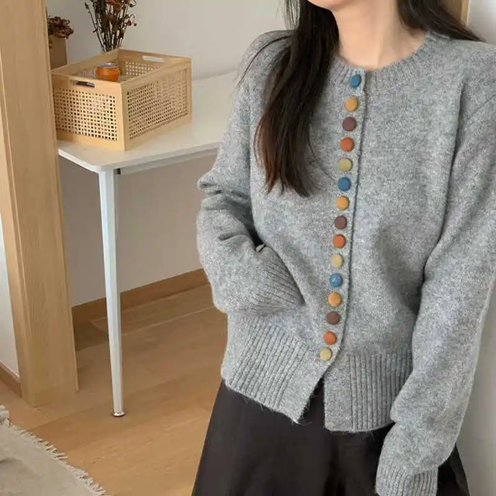 Fiona - Colored Button Cardigan