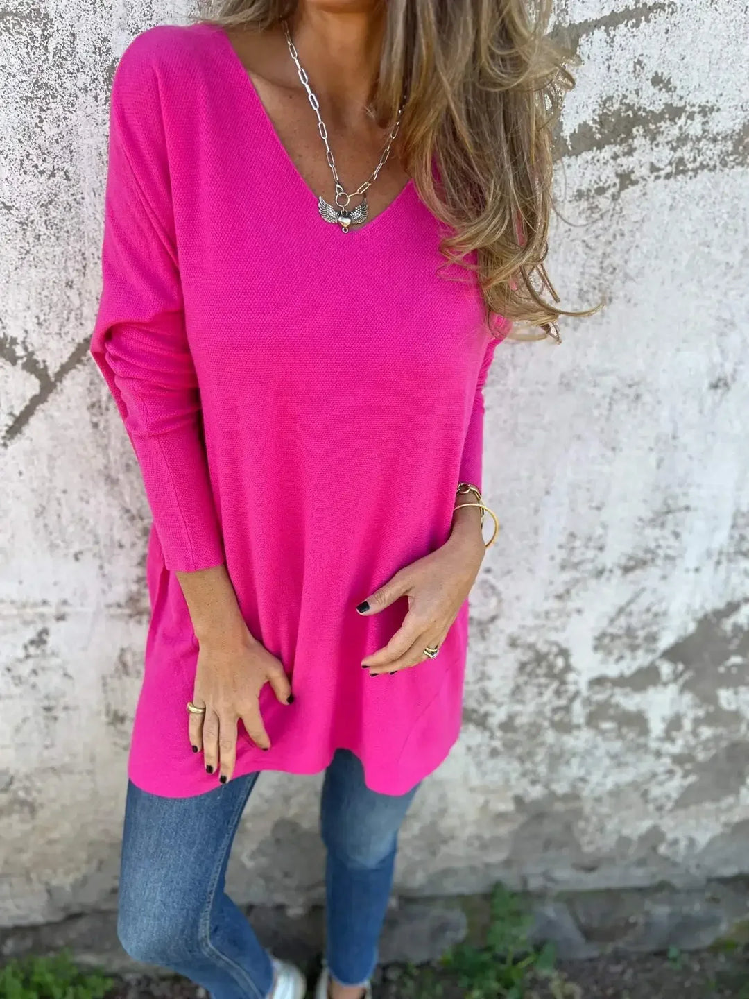 Lyndie - Luxe V-Neck Oversized Top