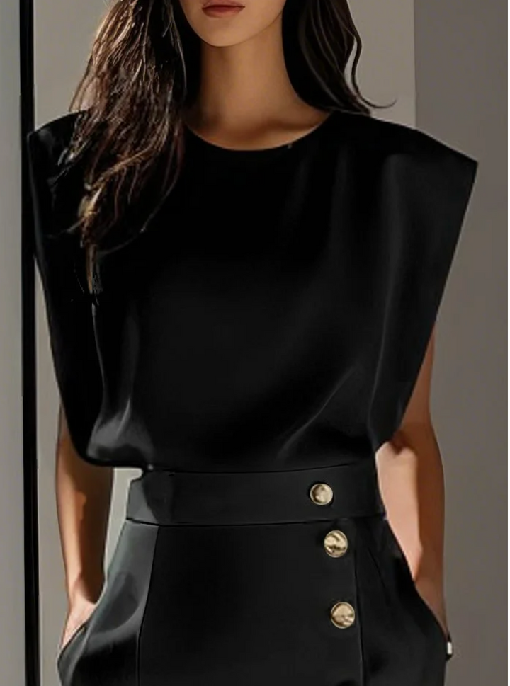 Paola - Elegant Ivory Dress for Women – Summer Dress with Golden Buttons and Side Slit