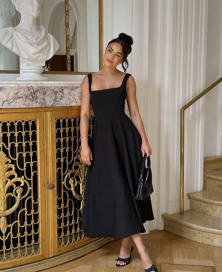 Zeline - Midi Dress with Square Neckline