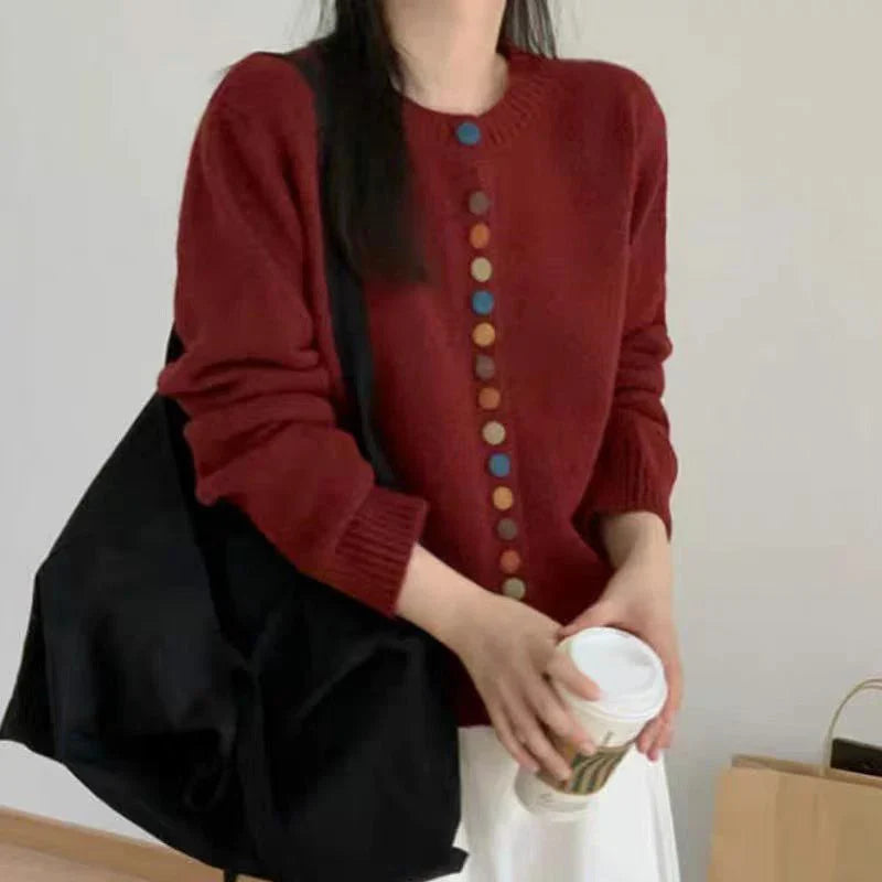Fiona - Colored Button Cardigan